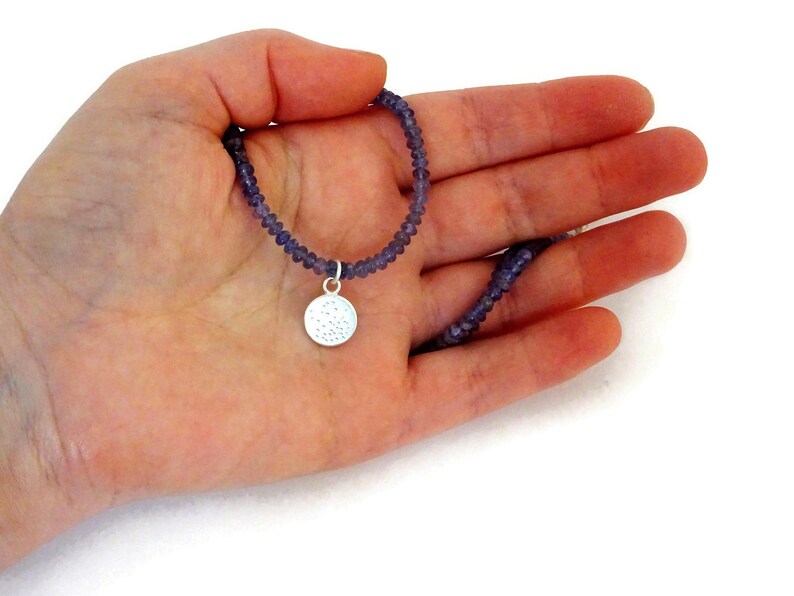Necklace ladies blue stone tanzanite chain with silver pendant goldsmiths jewelry chain pendant jewelry hammered gifts confirmation image 5