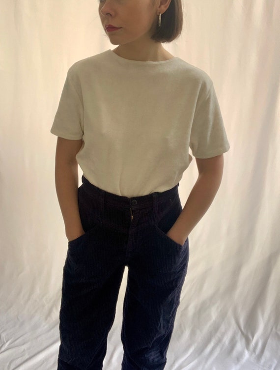 St Michaels White Velour T Shirt Top 
