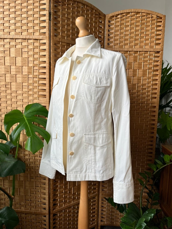 Vintage Jaeger white chore jacket S 12 // y2k fre… - image 7