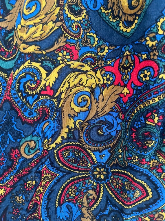 1980s baroque paisley print primary colour flared… - image 2