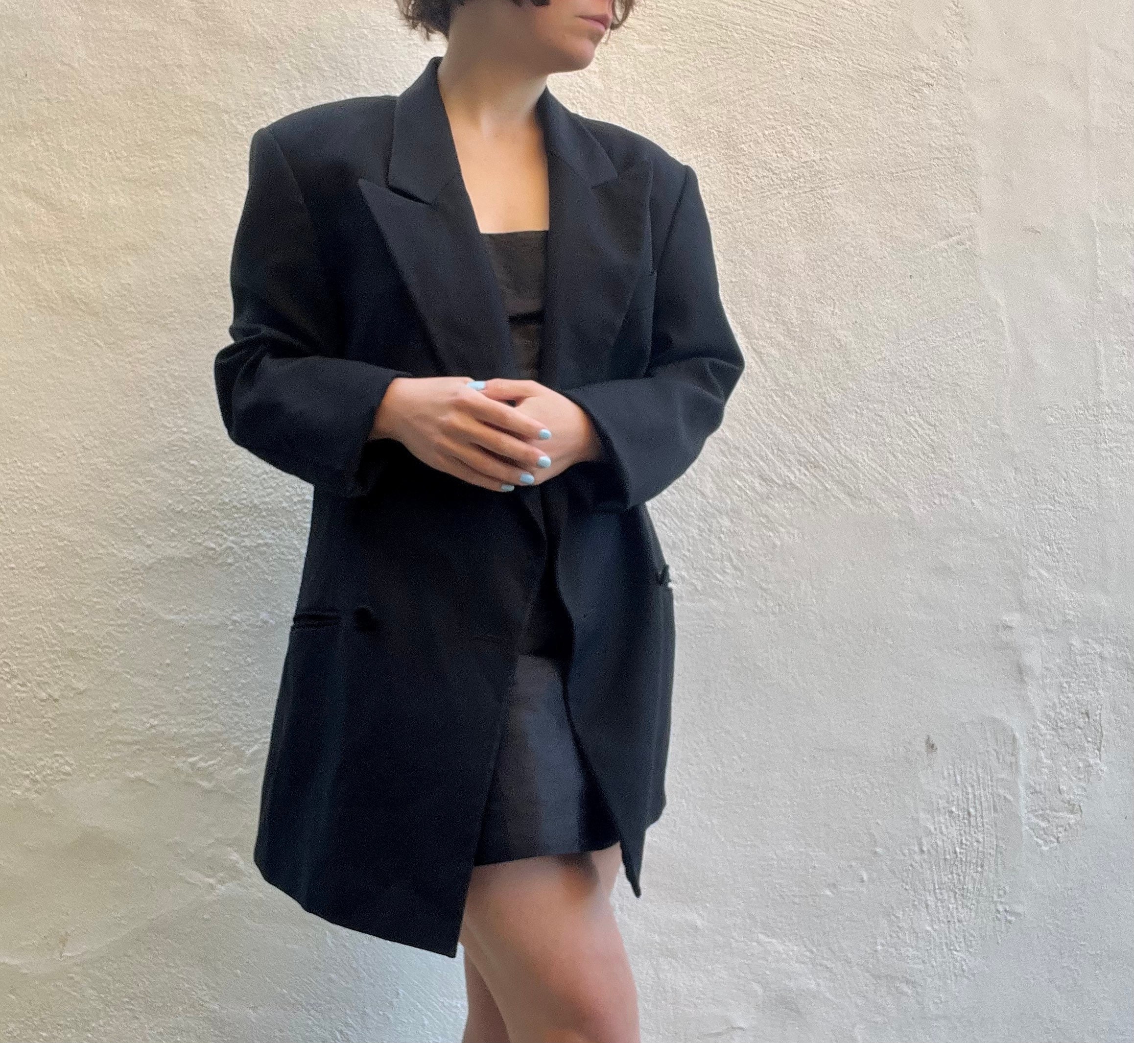 1980s 1990s Pure New Wool Exquisite Quality Tuxedo Blazer