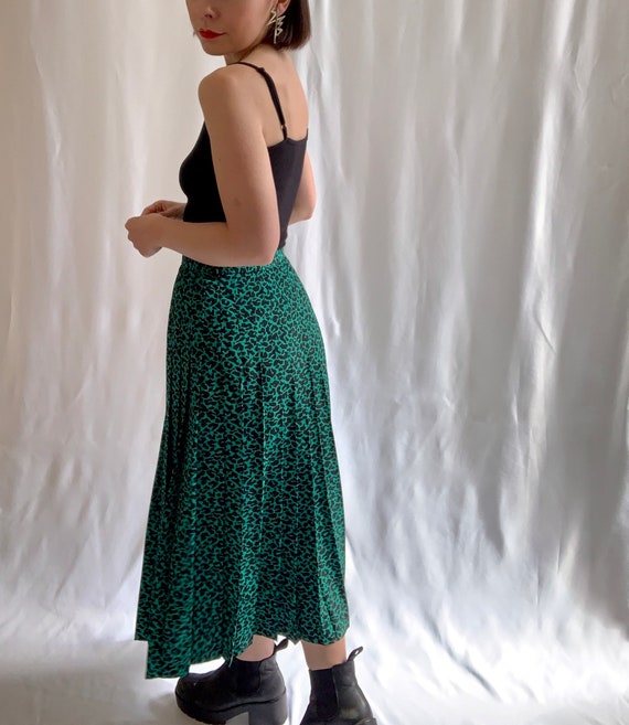leopard print midi skirt 80s