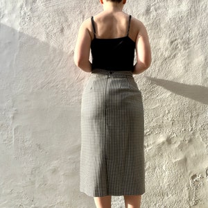 1980s wool mix pencil skirt XS 8 // black and white check midi chic pencil skirt, size XS S 6 8 10 waist 26 image 4
