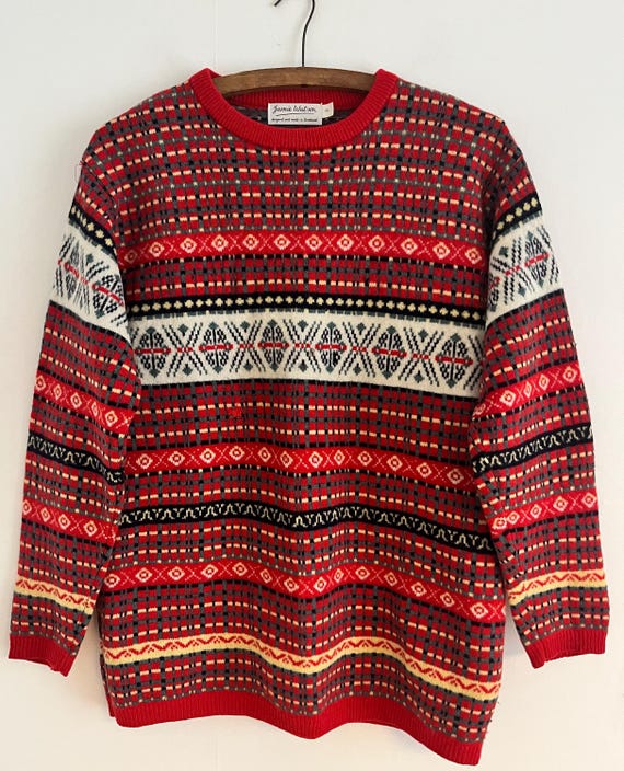 Pull Vintage Windridge Taille M Années 80 - Couleurs Sarcelle Et Marron, Style Grunge Nordique