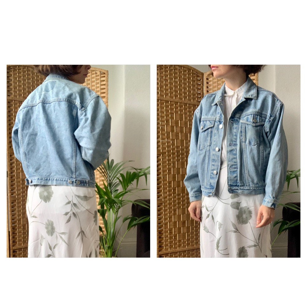 Fab Vintage 1980s Cropped Faded Blue GAP Denim Jacket XS S 6