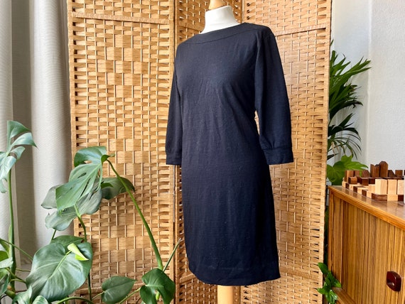 1980s Wool Jersey Dress S M 10 12 // Slash Neck 100% Wool Chic Black LBD  Bombshell Sweater Dress, Size S M 10 12 - Etsy