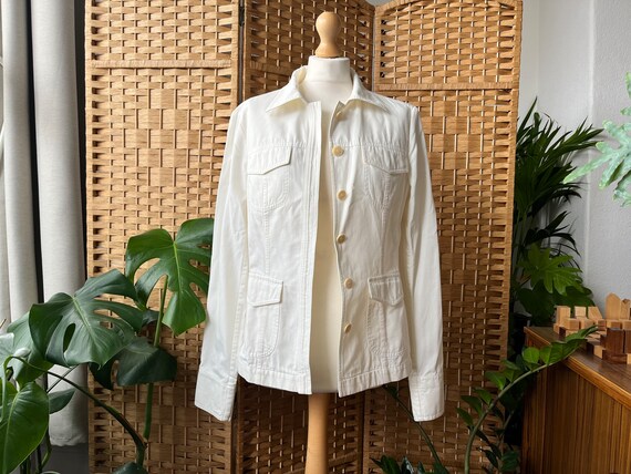 Vintage Jaeger white chore jacket S 12 // y2k fre… - image 1