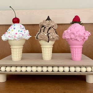 Fake Ice Cream Cone, Faux Ice Cream Cone, Tiered Tray Faux Sweet Treats,  Ice Cream Party Decor, Fake Ice Cream Dessert