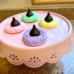 Faux Pastel Blossom Cookies, Holiday Party Faux Cookies, Fake Dessert Tray Decor, Fake Food Tiered Tray and Coffee Bar Decor, Hostess Gift