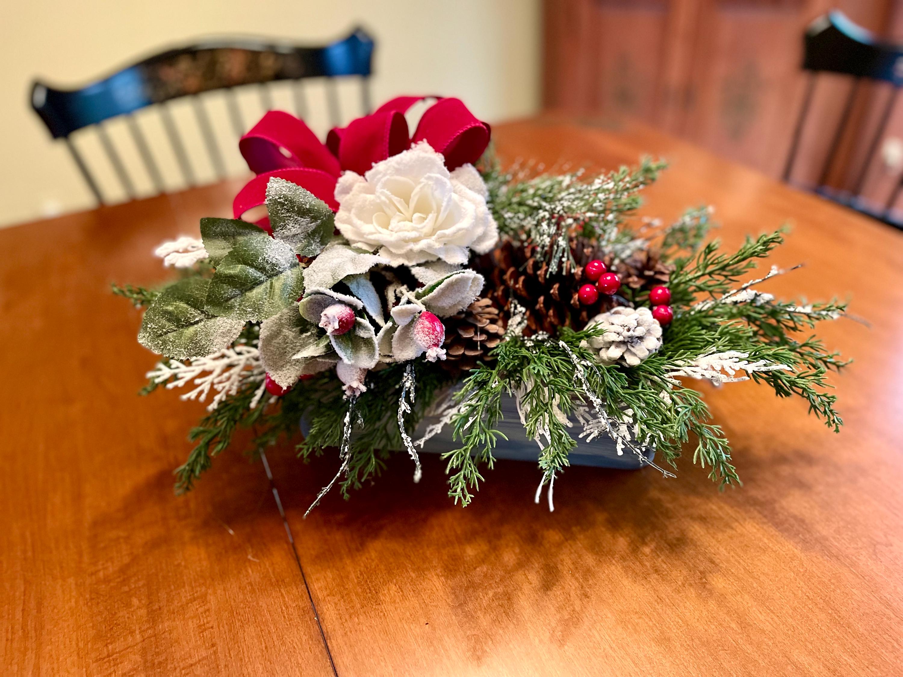 30 Beautiful Christmas Flower Arrangements for a Blooming Holiday: Festive Floral Ideas to Brighten Your Home 3 Christmas Floral Centerpiece, Frosted White Rose Berry Pine…