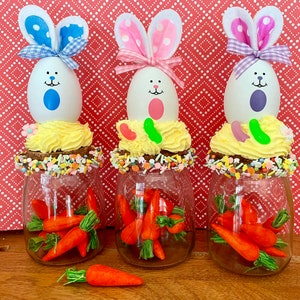 Fake Easter Food, Bunny Jar for Tray Decor, Tiered Tray Easter Decoration, Bunny Fake Food Decor