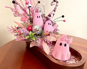 Ceramic Ghost Jack O Lantern/byron Molds Handpainted Ghost Pumpkin