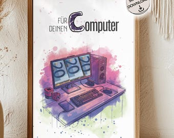Geldgeschenk Computer | Geburtstagsgeschenk | Computer Geldgeschenk PC PDF Sofort Download Geschenk Geld kleiner Wunscherfüller Computer