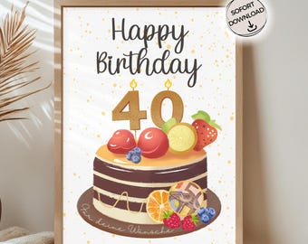 Cash gift for 40th birthday | Last-minute 40th birthday gift PDF instant download | Cash gift | Fortieth birthday gift
