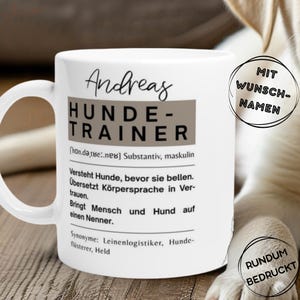 Dog trainer gift dog trainer mug personalized dictionary style dog trainer with desired name gift for dog trainer dog educator