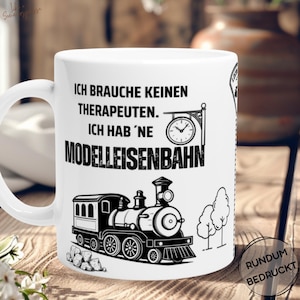 Model railway mug gift with saying for model railway fans, railway lovers, train drivers, railway collectors, coffee mug gift for men