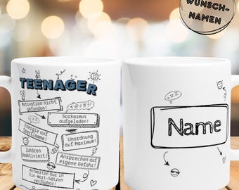 Pagma Druck Tasse „13 Official Teenager“ – Geschenk Für 13. Geburtstag Mädchen – Spülmaschinenfest, Beidseitig Bedruckt, 330 Ml