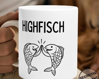 Men's gift fish cup gift angler gift highfish shark funny gift idea angler coffee cup fishing funny gift man