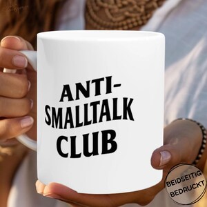Mug office gift anti small talk club mug funny gift idea mug with saying gift for colleagues office morning grouch coffee lover