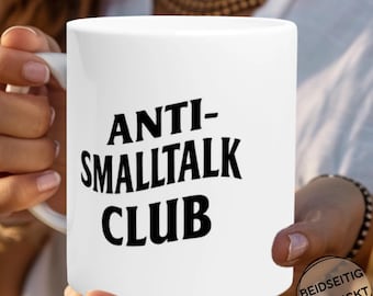 Mug office gift anti small talk club mug funny gift idea mug with saying gift for colleagues office morning grouch coffee lover