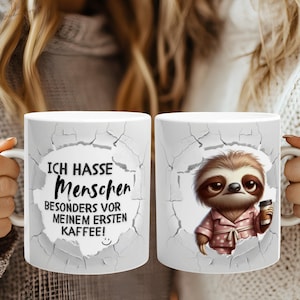 Saying-cup Saying Funny Cup Sloth I hate people Gift Cup funny Gift Cup Cup-Gifts Gifts Cup Sloth