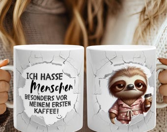 Saying-cup Saying Funny Cup Sloth I hate people Gift Cup funny Gift Cup Cup-Gifts Gifts Cup Sloth