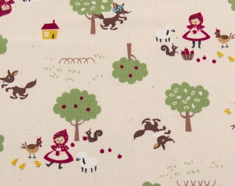 Oxford (Canvas) “The Wolf and the Girl – Chibi-Pri” fairy tale motif ceme/coloured kokka 0.50 m/0.54yd