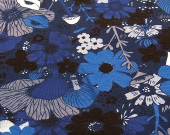 0,50m/0.54yd Jersey „Bouquet – Moody Blue" Blumen Blautöne 24,80EUR/m Cotton + Steel