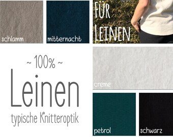 Leinenstoff für Bekleidung nur noch schwarz da! Uni 19EUR/m 0,50m/0.54yd 100 % reines Leinen