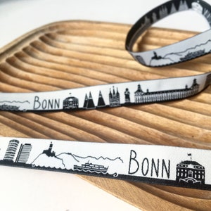 Bonn Skyline Webband schwarz/weiß
