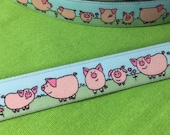 Webband lucky pig pink green bleu