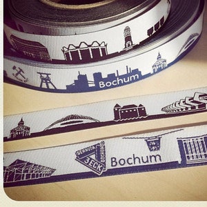 Bochum Skyline Webband schwarz/weiß blau/weiß