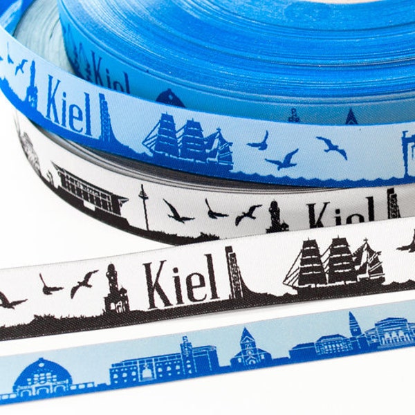 Kiel Skyline Webband schwarz/weiß hellblau/blau