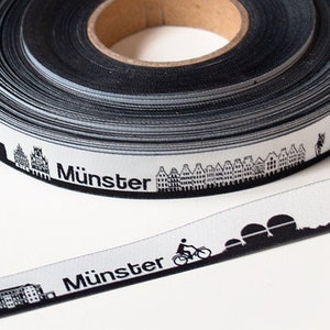 Münster Skyline Webband schwarz/weiß rot/weiß
