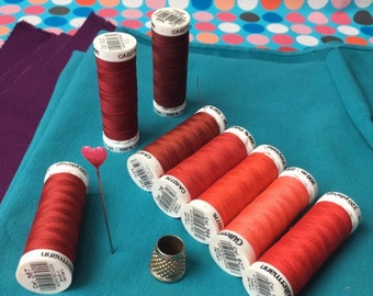 Sewing thread red tones 200 m 2.15EUR/100 m Gütermann