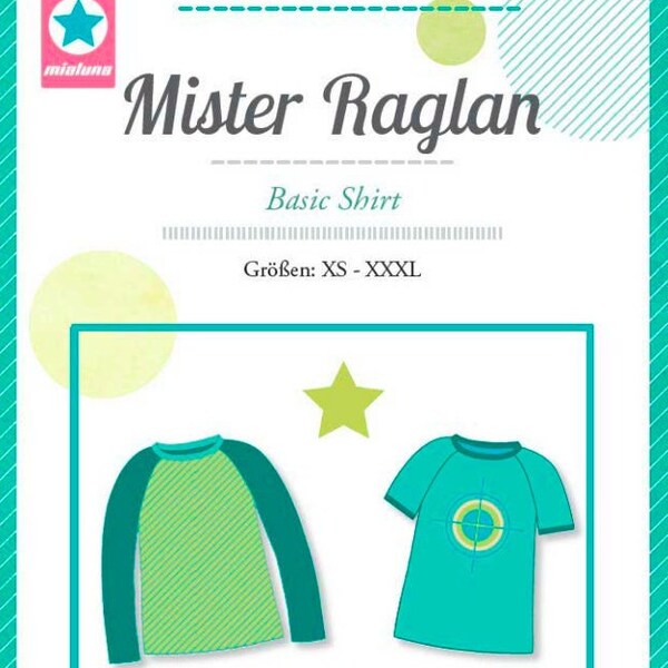 Papierschnittmuster „Mister Raglan – Basic Shirt" mialuna / farbenmix