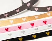 Webband heart white gold grey pink red 9 mm