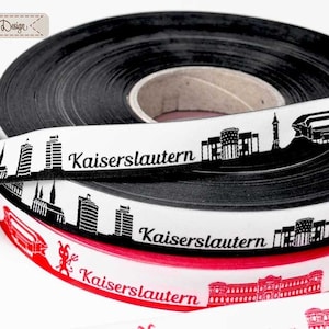 Kaiserslautern Skyline Webband schwarz/weiß + rot/weiß