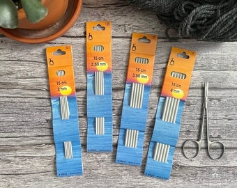 Double-pointed needles 2-4 mm 15 cm metal Pony double-pointed needles