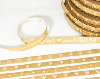 6m (0,96EUR/m) Webband-Set Weihnachten gold Händisch-Design