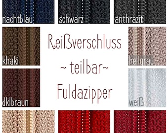 Zipper divisible 75 cm 80 cm Fulda S60 various colors Opti