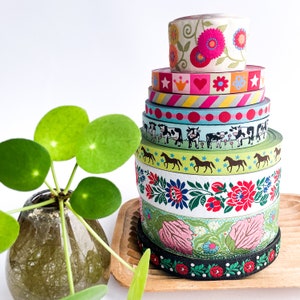 Webband Punkte Streifen Kronen Blumen Kühe Pferde | Renaissance Ribbon KikisKreativwelt farbenmix | Borte zum Verzieren klassisch und modern