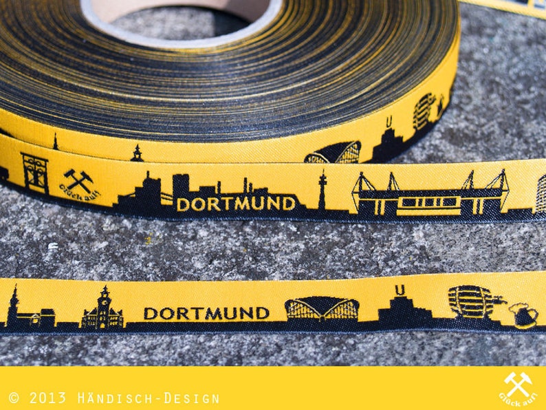 Dortmund Skyline Webband schwarz/gelb und schwarz/weiß schwarz/gelb