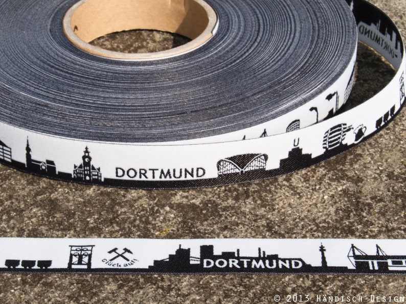 Dortmund Skyline Webband schwarz/gelb und schwarz/weiß Bild 6