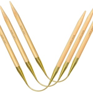 addi CraSyTrio Long Bamboo 30 cm 4.0 mm 4.5 mm | Trio circular knitting needles for knitting socks, hats and sleeves