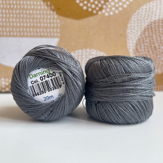 Darning Yarn MEZ Darning Cotton Stone Gray 4-ply 