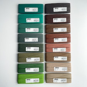 Baumwoll-Schrägband 20mm verschiedene uni Farben 5m/5.46yd BW Band zum Einfassen von Kanten gefalzt image 4