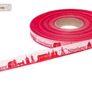 Nuremberg Skyline woven ribbon black/white red/white image 5