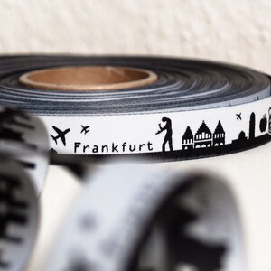 Frankfurt am Main Skyline woven ribbon black image 3