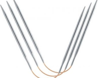 addi CraSyTrio Metal Long 26 cm 4.5 mm 5 mm 5.5 mm | Trio of circular knitting needles for knitting stockings, hats and sleeves